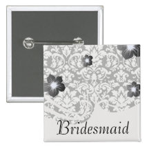 black and white damask flourish pins