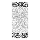 black and white damask flourish customised rack card