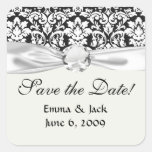 black and white damask flourish stickers
