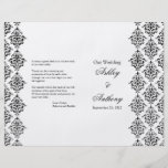 Black and White Damask Foldable Wedding Program Flyers