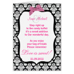 Black and White damask Love is sweet Poem Card