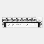 Black and White Damask Radiance Bumper Sticker