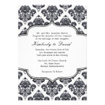 Black and White Damask Wedding Invitation invitations