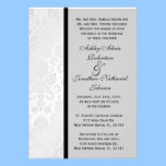 Black and White Damask wedding invite invitations