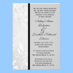 Black and White Damask wedding invite invitations