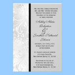 Black and White Damask wedding invite invitations