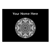 Black and White Decorative Round Pattern. Business Card