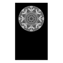 Black and White Decorative Round Pattern. Business Card Templates