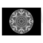Black and White Decorative Round Pattern. Greeting Cards