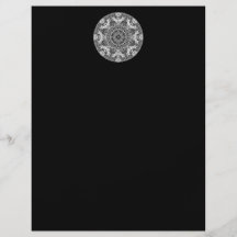 Black and White Decorative Round Pattern. Personalized Flyer
