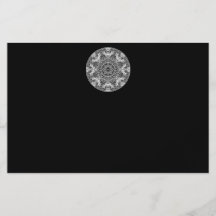 Black and White Decorative Round Pattern. Flyers