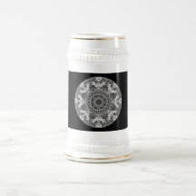 Black and White Decorative Round Pattern. Coffee Mug