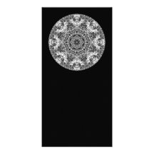 Black and White Decorative Round Pattern. Custom Photo Card