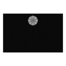 Black and White Decorative Round Pattern. Stationery