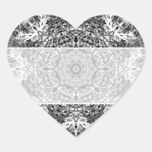 Black and White Decorative Round Pattern. Stickers