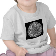 Black and White Decorative Round Pattern. T-shirts