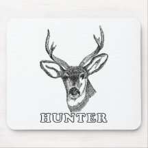 Black and White Deer Mouse Mat