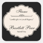 Black and White Elegance Candle Label Sticker