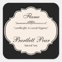 Black and White Elegance Candle Label Sticker