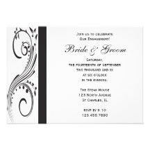 Black and White Engagement Party Invitation