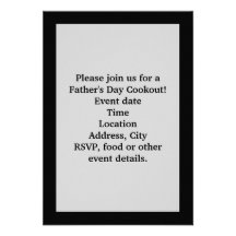 Black and White Father Word Collage Custom Invitation