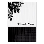 Black and White Floral Thank You Cards cards