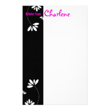 Black and White Flower Notepad Customized Stationery