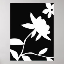 Black and white flower print