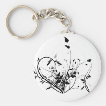 Black And White Flowers Key Chains