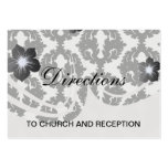 black and white funky damask pattern business cards