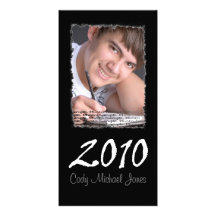 Black and White Grundge Style Graduation Invite Photo Cards