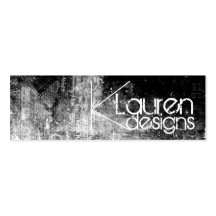 black and white grunge skinny business card