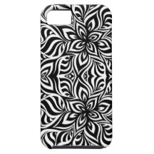 Black and White Ink Fractal Flowers