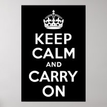 Black and White Keep Calm and Carry On Print