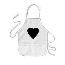 Black and White Love Heart Design. Aprons