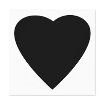Black and White Love Heart Design. Stretched Canvas Print