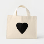 Black and White Love Heart Design. Canvas Bag