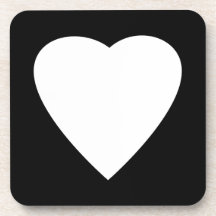 Black and White Love Heart Design. Coasters