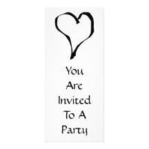 Black and White Love Heart Design. Invitation