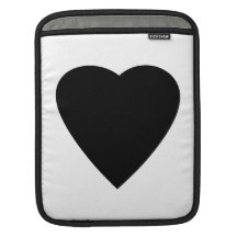 Black and White Love Heart Design. Sleeves For iPads