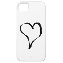 Black and White Love Heart Design. iPhone 5 Cases