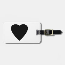 Black and White Love Heart Design. Luggage Tag