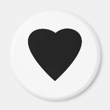 Black and White Love Heart Design. Magnets