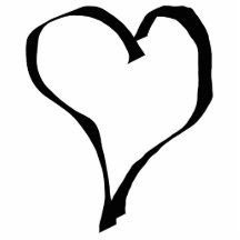 Black and White Love Heart Design. Photo Cutout