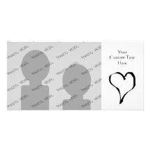 Black and White Love Heart Design. Customized Photo Card