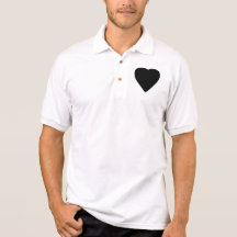Black and White Love Heart Design. Polo Shirt