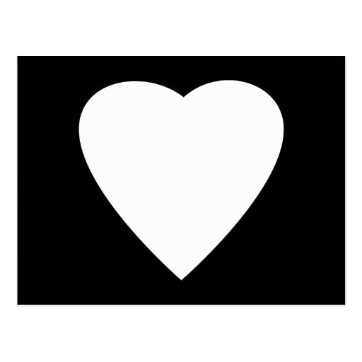 Black and White Love Heart Design. Postcard Zazzle