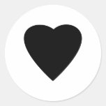 Black and White Love Heart Design. Round Stickers