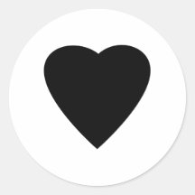 Black and White Love Heart Design. Round Stickers