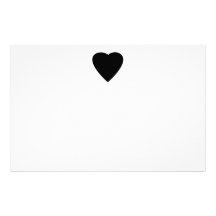Black and White Love Heart Design. Custom Stationery
